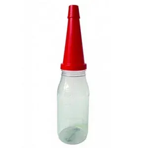 Clear Plastic Oil Can With a Red Pointed Spout — North Queensland Independant Fuel Services in Slade Point, QLD