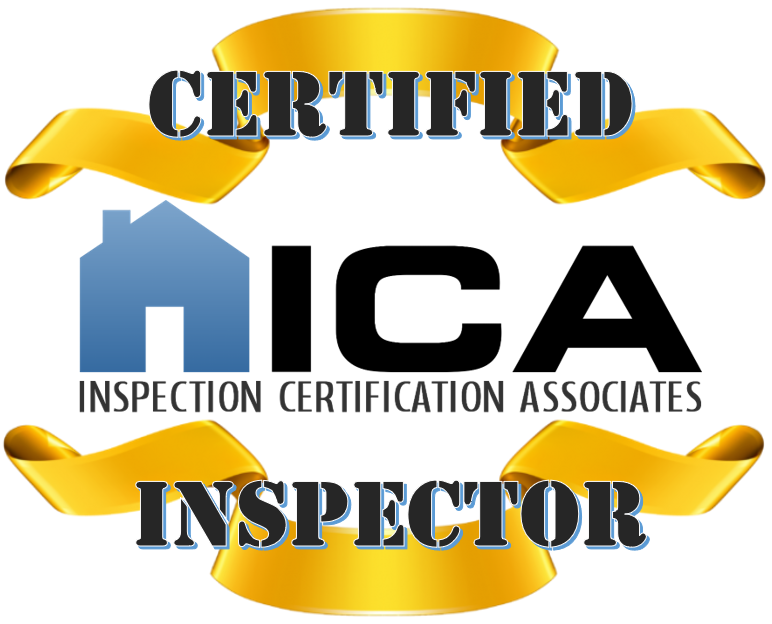 Certified HICA inspection certification associates logo with gold ribbons and blue house icon