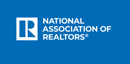 National Association of Realtors logo in white on a blue background