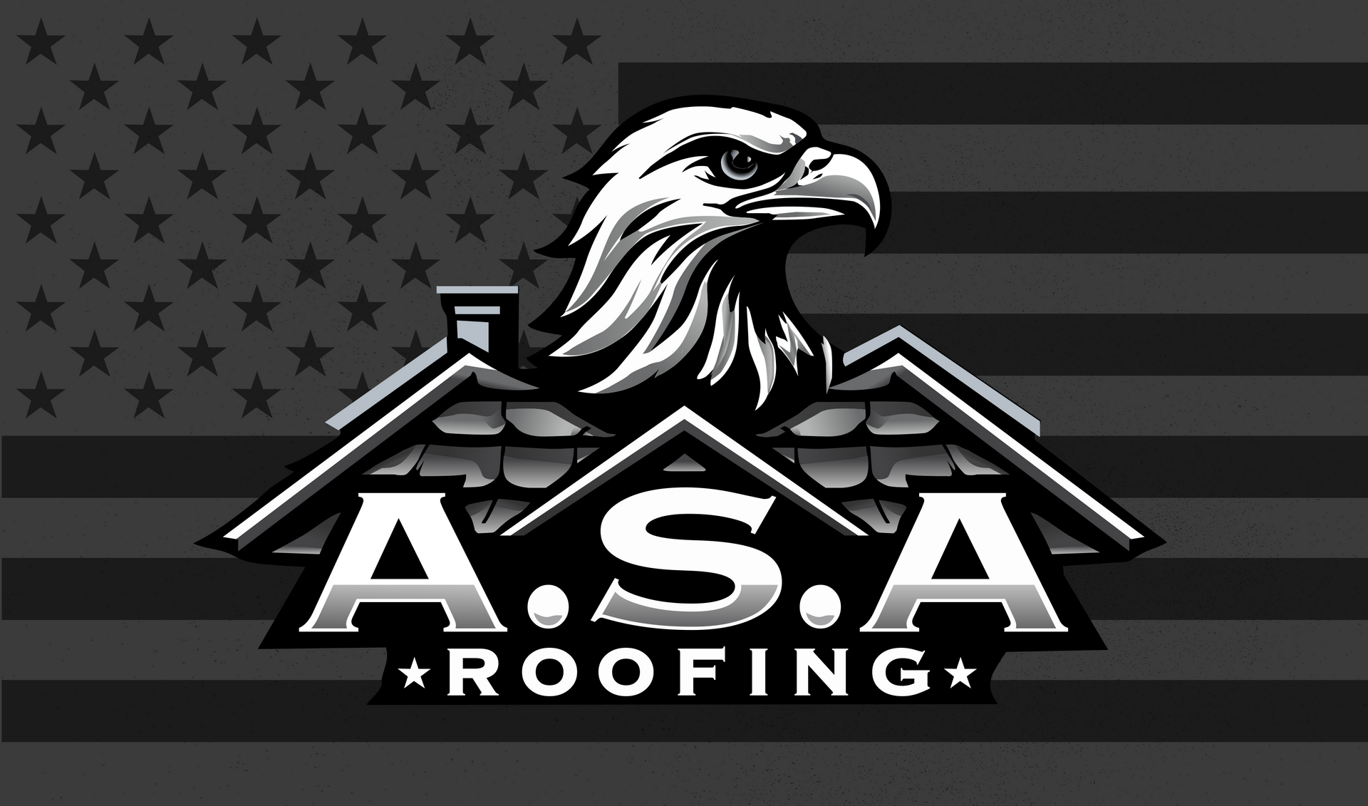 A black and white logo for a.s.a roofing A black and white logo for a.s.a roofing