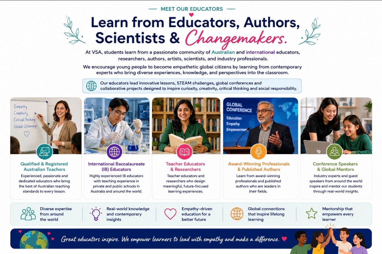 Promotional banner with five educator portraits and the headline “Learn from Educators, Authors, Scientists & Changemakers”