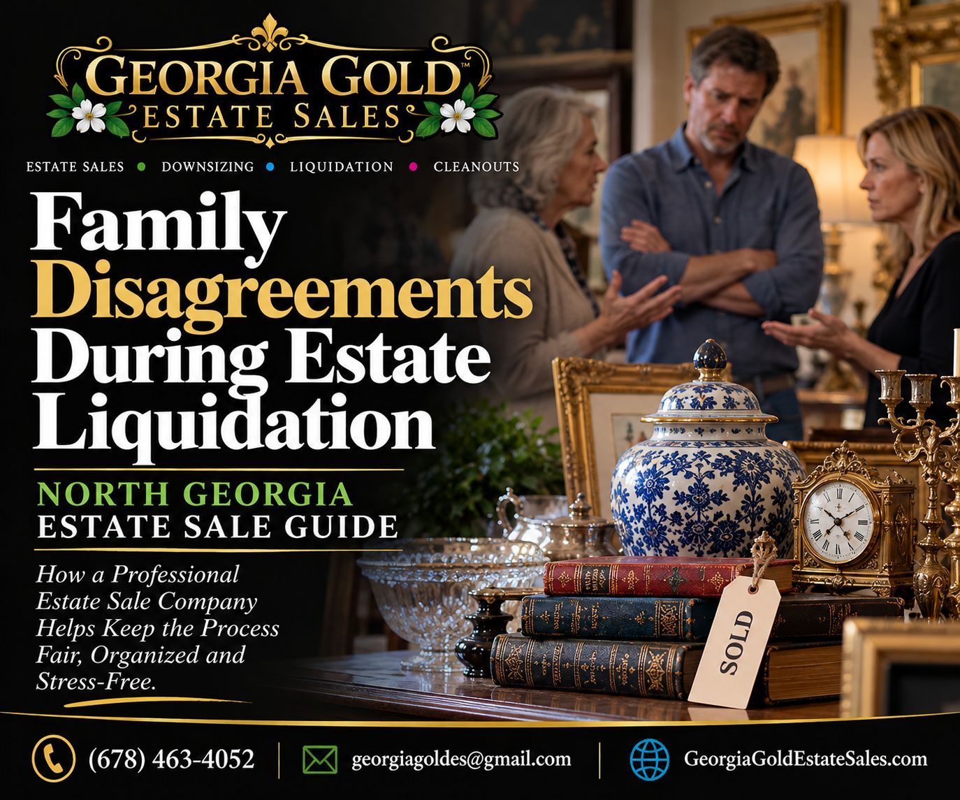 Georgia Gold Estate Sales guide to family disagreements during estate liquidation in North Georgia.