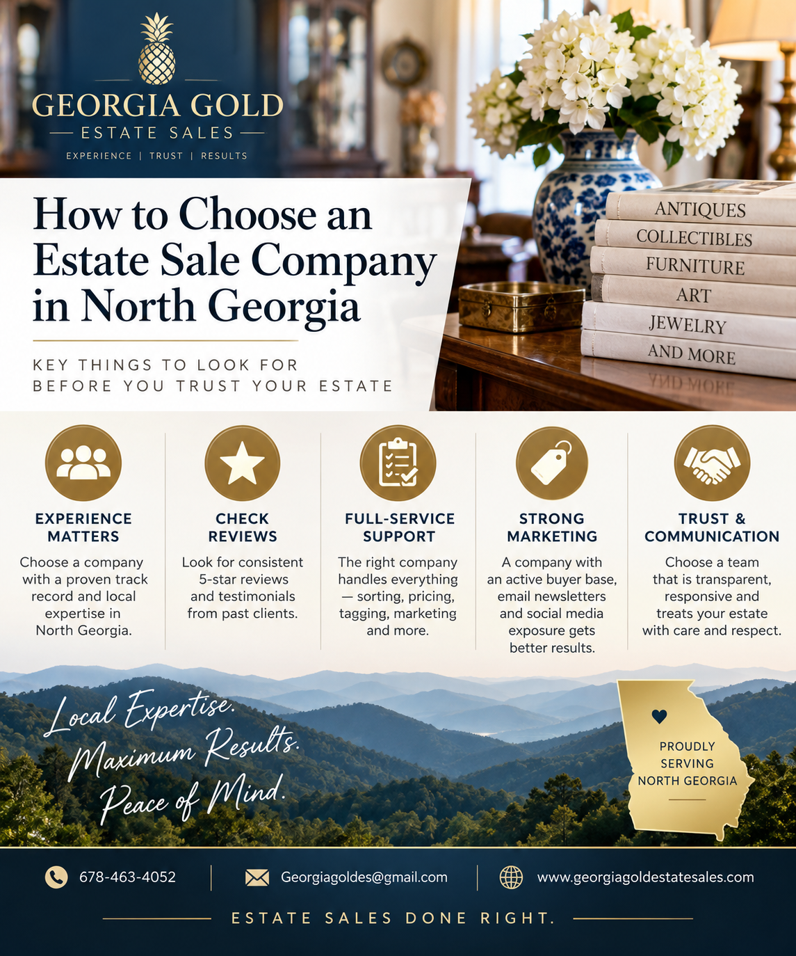 Georgia Gold Estate Sales guide to Choosing an Estate Sale Company