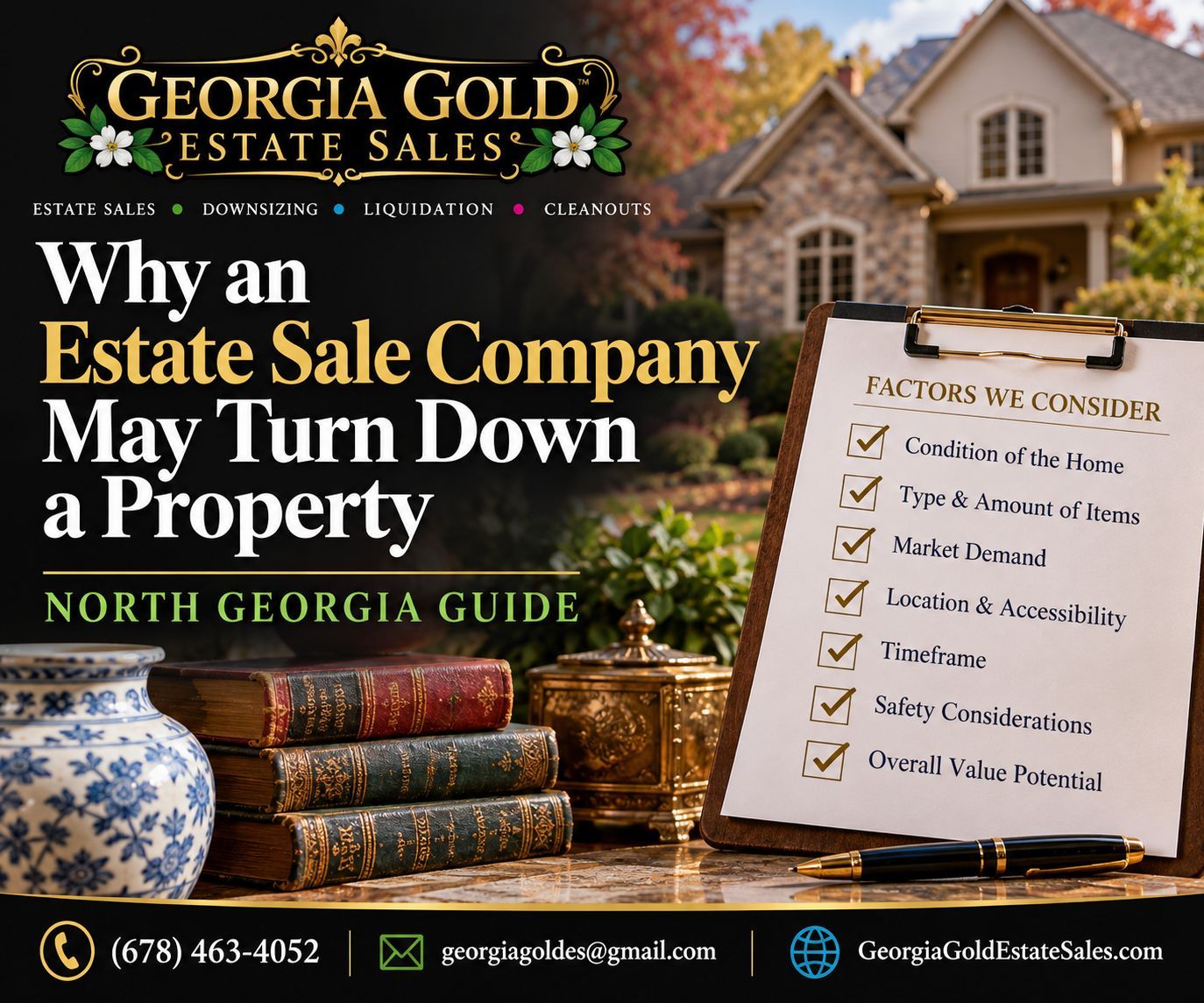 Georgia Gold Estate Sales guide to property conditions, safety, and when a North Georgia estate sale may be declined.