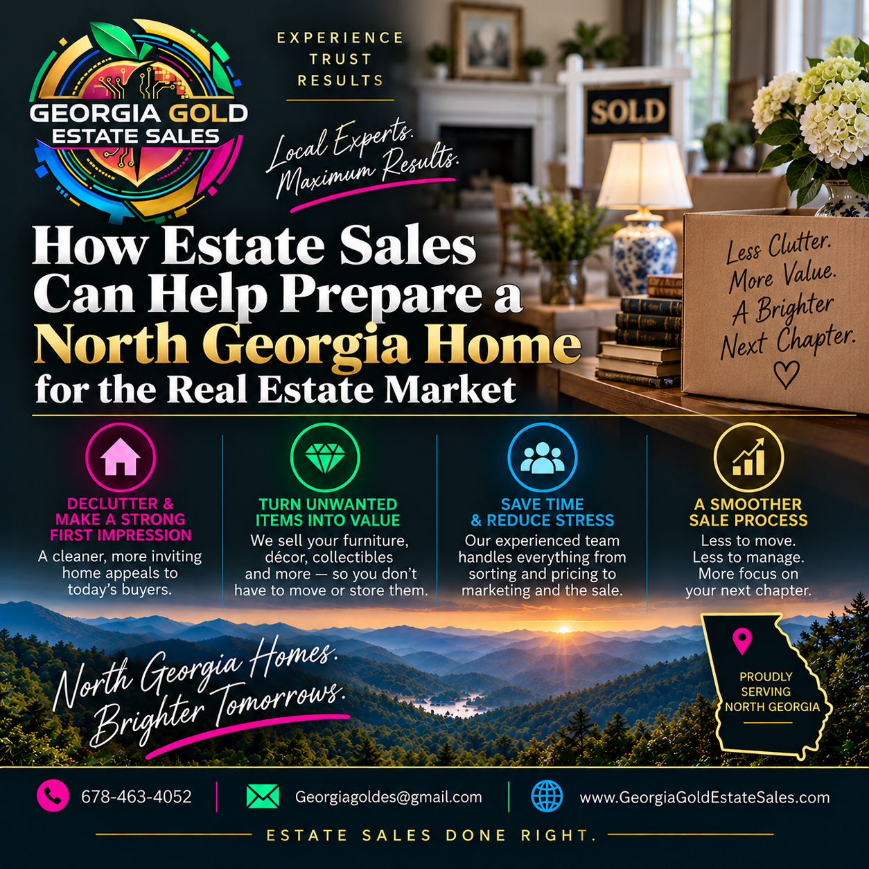 Georgia Gold Estate Sales guide to Preparing a Home for Market With an Estate Sale