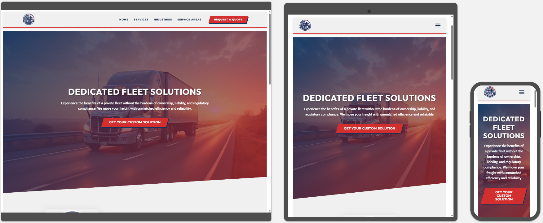 American Fleet Website Design Full Screenshot