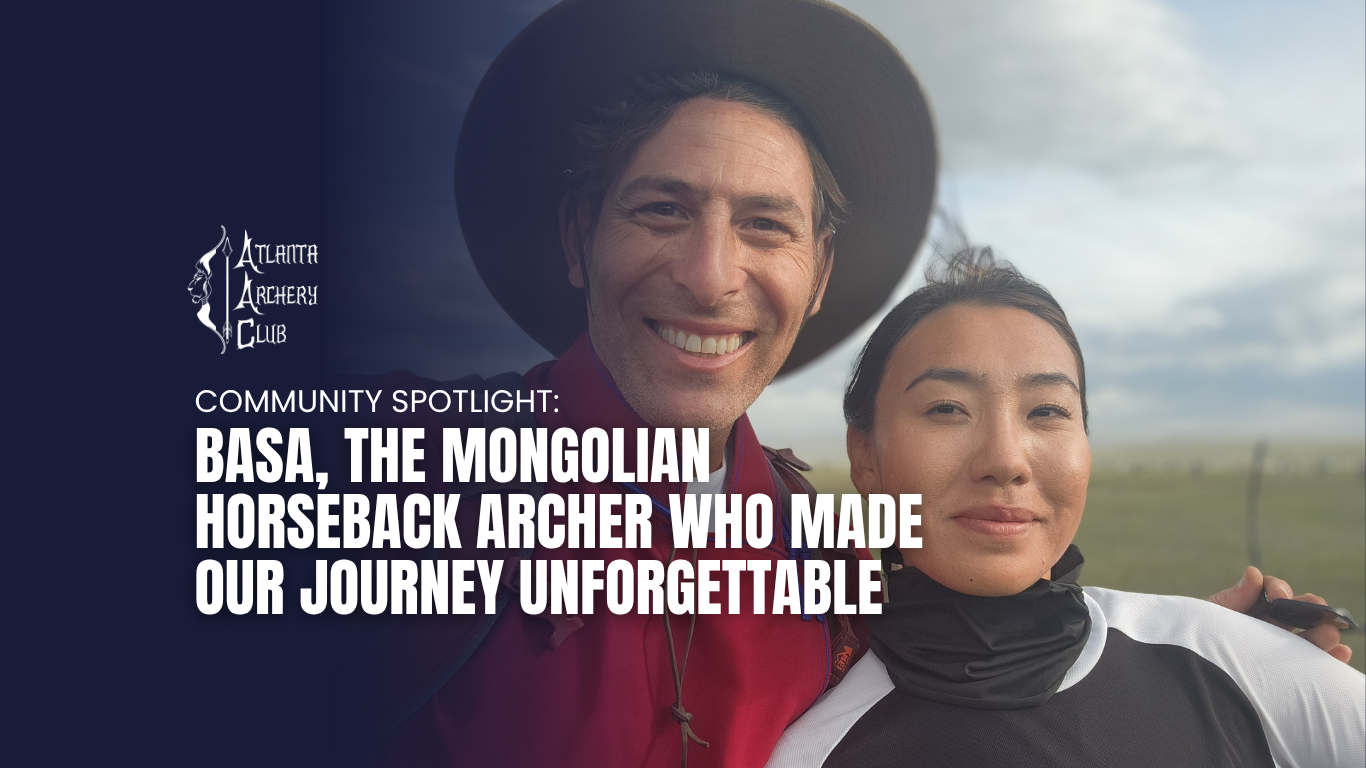 Community Spotlight: Bosa, the Mongolian horseback archer, smiling outdoors under a cloudy sky