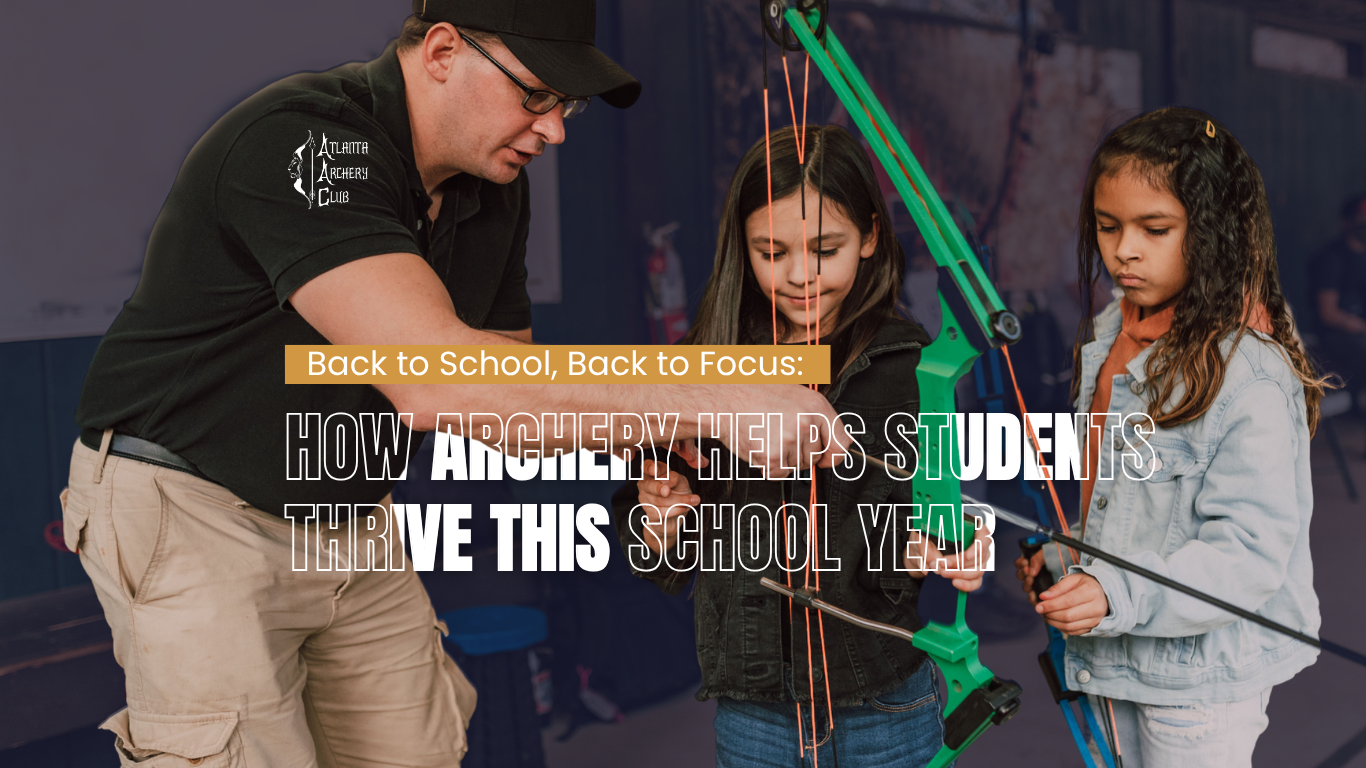Teacher helping two students with fishing rods during back-to-school event banner