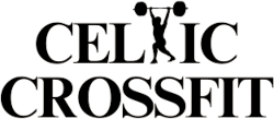 CELTIC CROSSFIT logo with a black weightlifter silhouette between the words