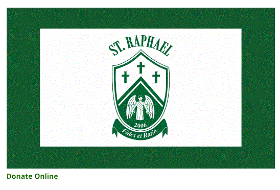 A green and white logo for st. raphael