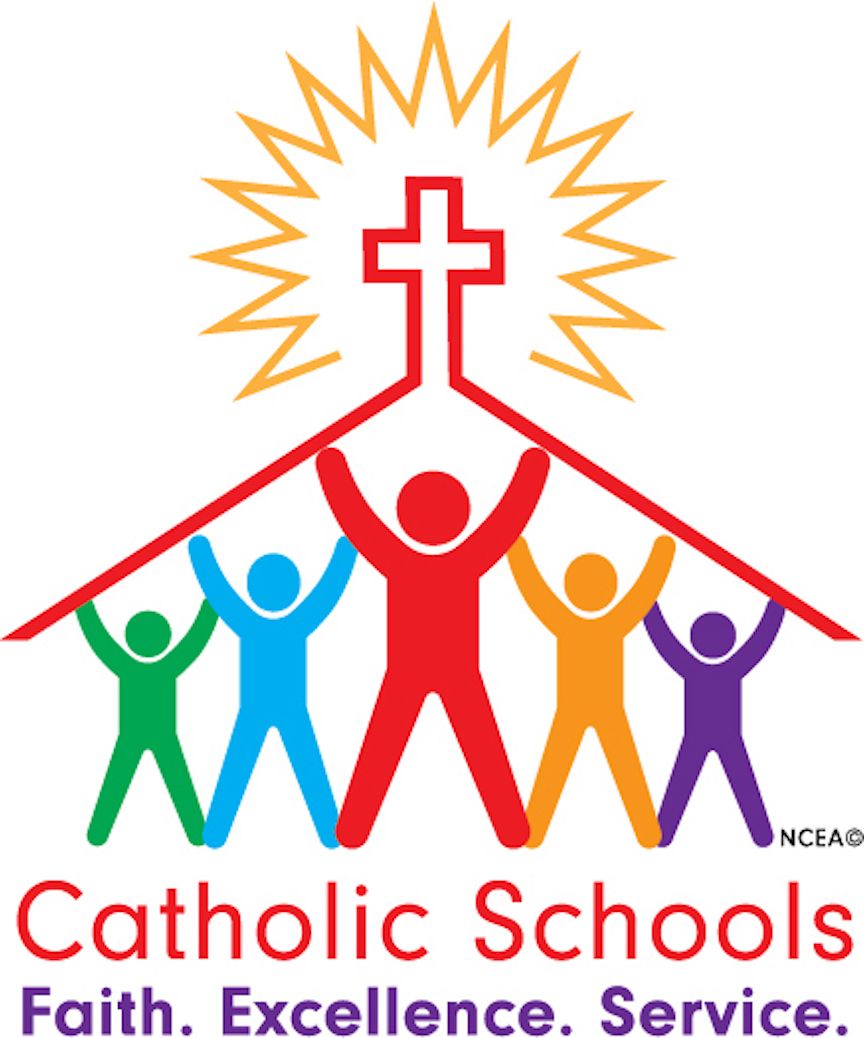 The logo for catholic schools faith excellence service