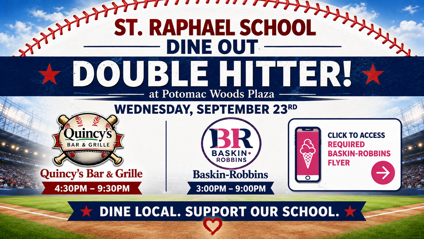 Double Hitter Dine Out: Quincy's and Baskin Robbins