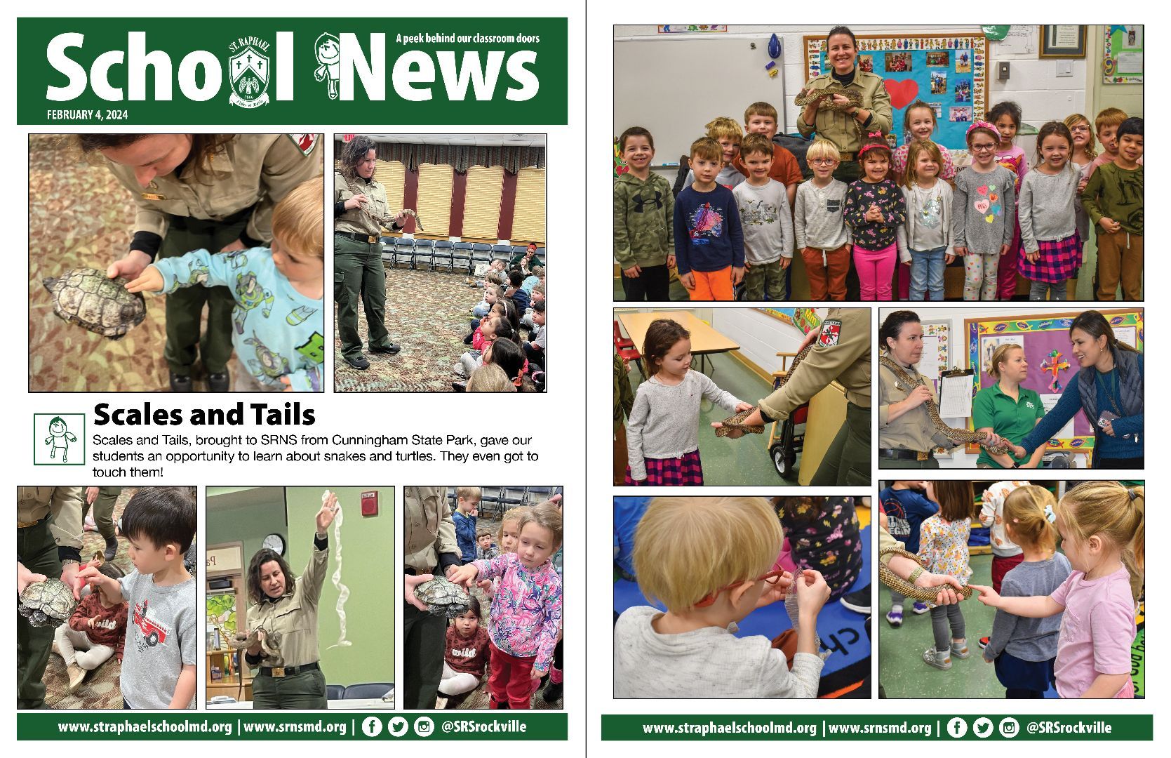 A school news newspaper with a collage of pictures