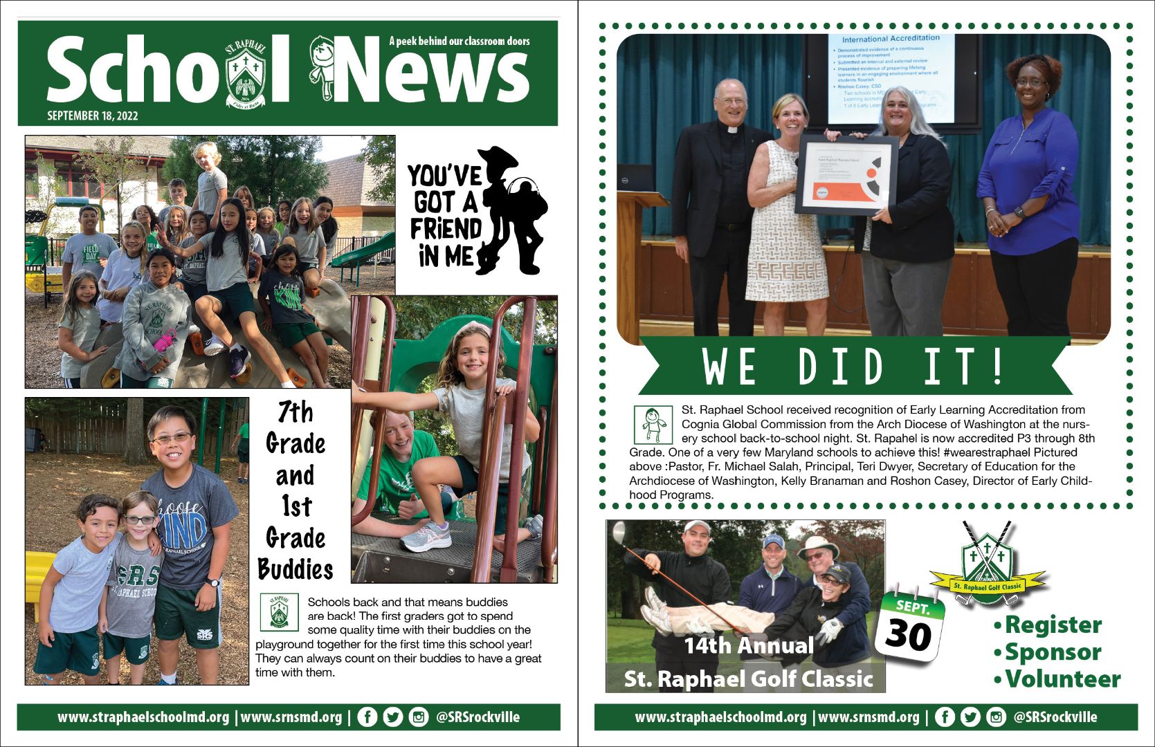 A newspaper that says school news on it