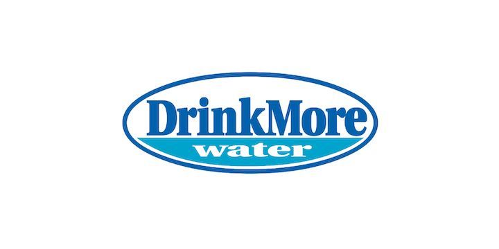 A drink more water logo on a white background