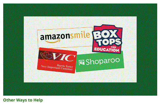 A collage of logos for amazon smile box tops and other ways to help