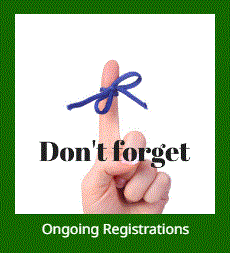 A sign that says do n't forget ongoing registrations