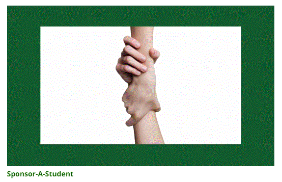 A person holding another person 's hand in a green frame