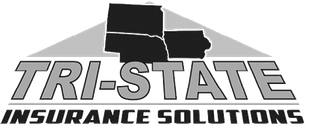 Tri-State Insurance Solutions logo with gray text and black state silhouettes
