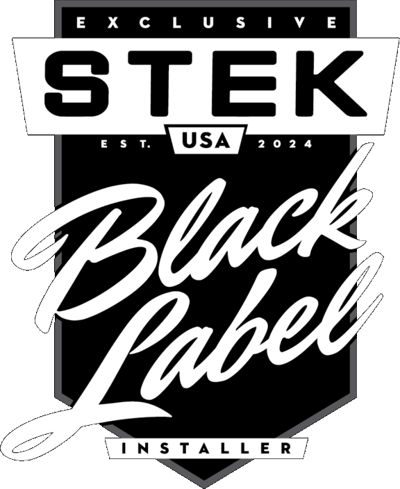 STEK Black PPF installer badge logo in black, white, and gray with “Exclusive” and “USA” text