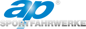Ap sportfahrwerke logo in blue and gray on white background