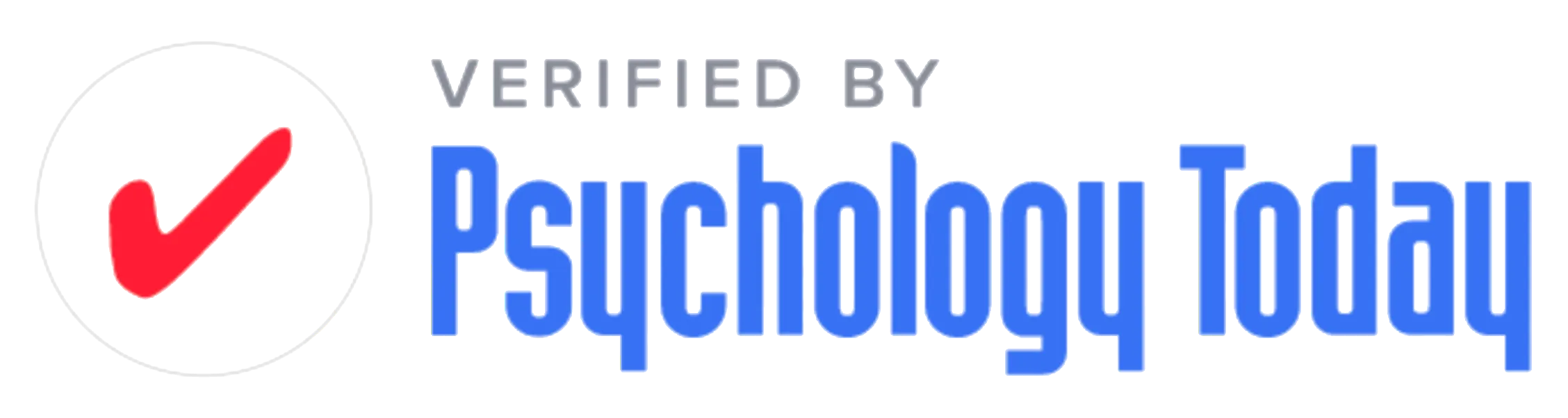 Verified by Psychology Today logo with a red check mark.