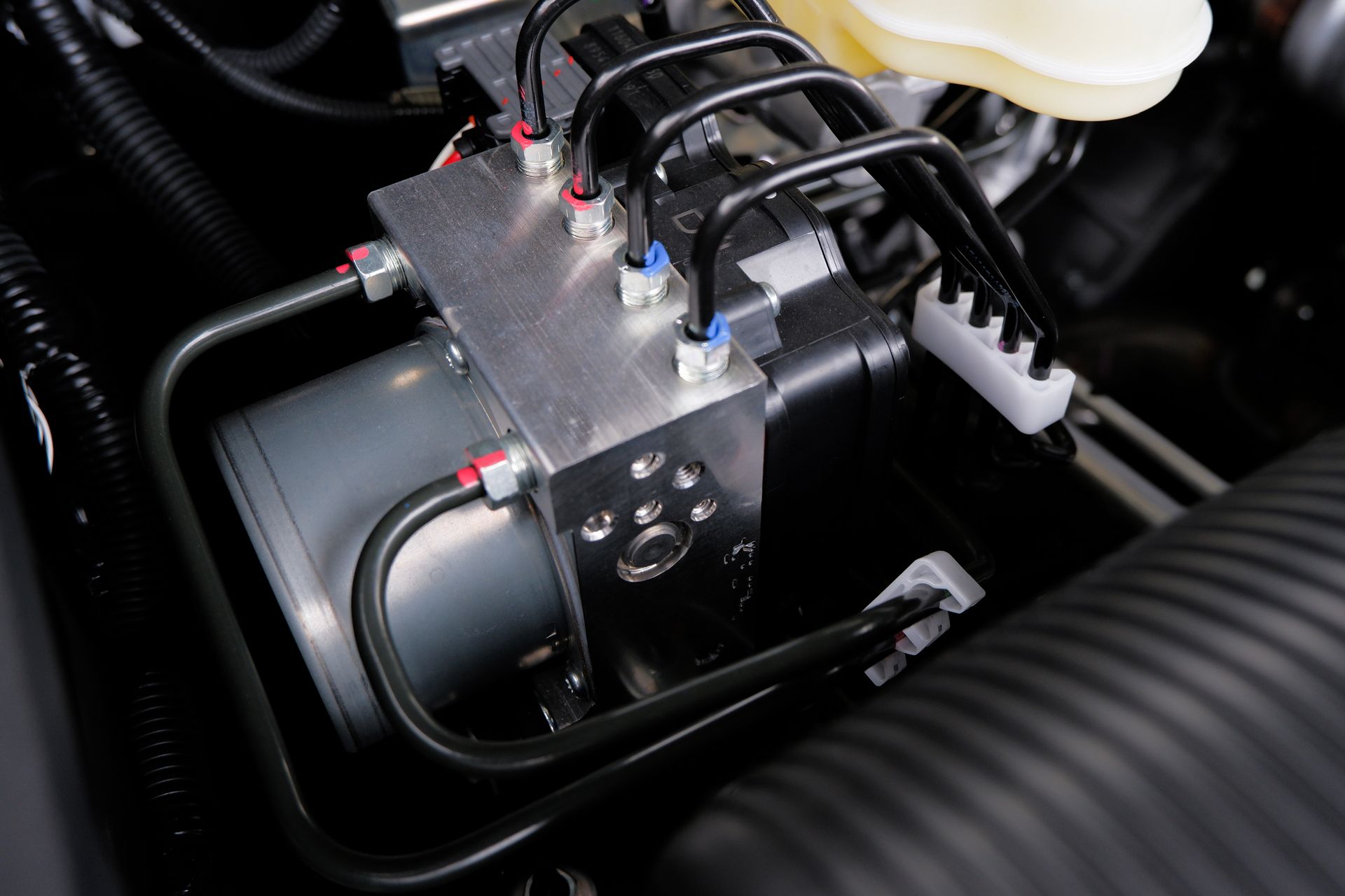 Close-up of an electric brake controller installation in Canberra.
