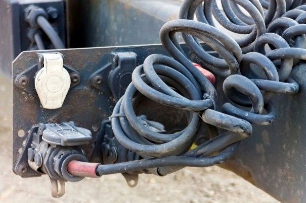 Close-up of a large trailer electric brake control system in Canberra.