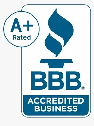 Better Business Bureau logo with A+ rating.