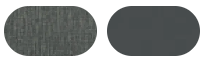Two dark gray rounded rectangles side by side, one textured and one smooth.