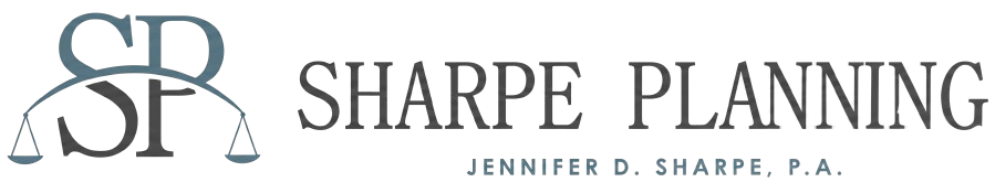 Sharp Planning logo with stylized SP monogram and the name Jennifer D. Sharpe, P.A.