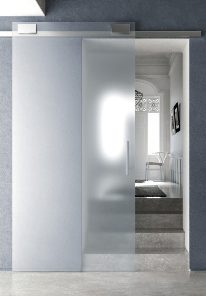 porta con sezione in vetro