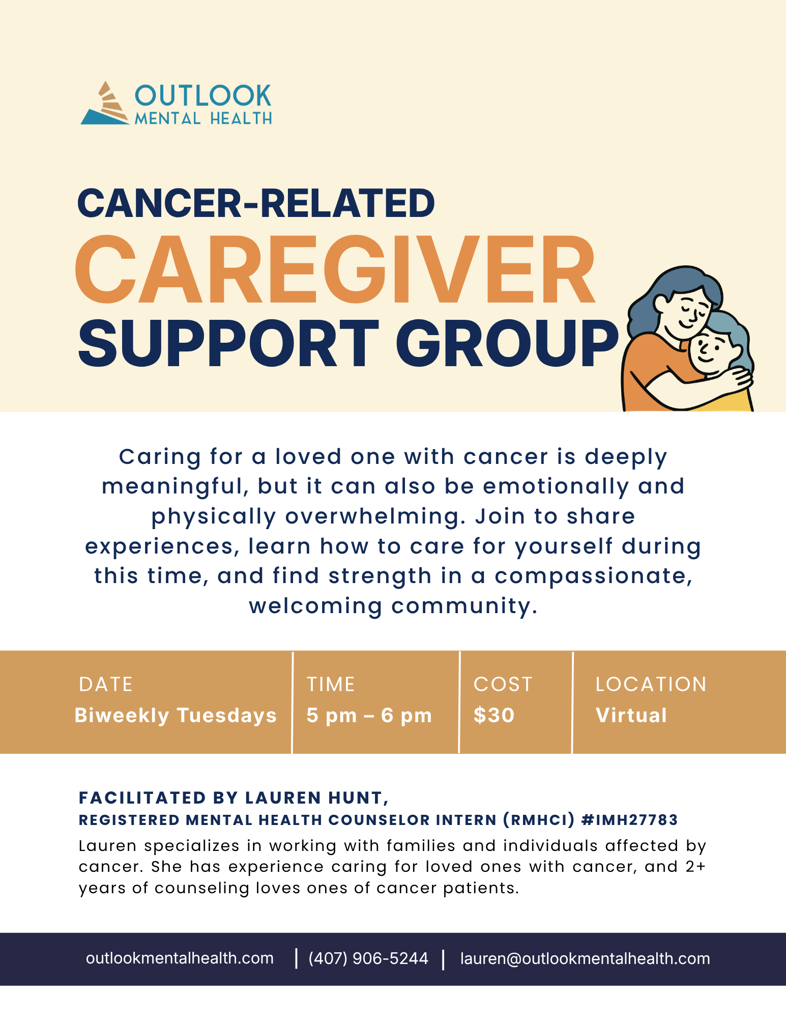cancer caregiver support group flyer