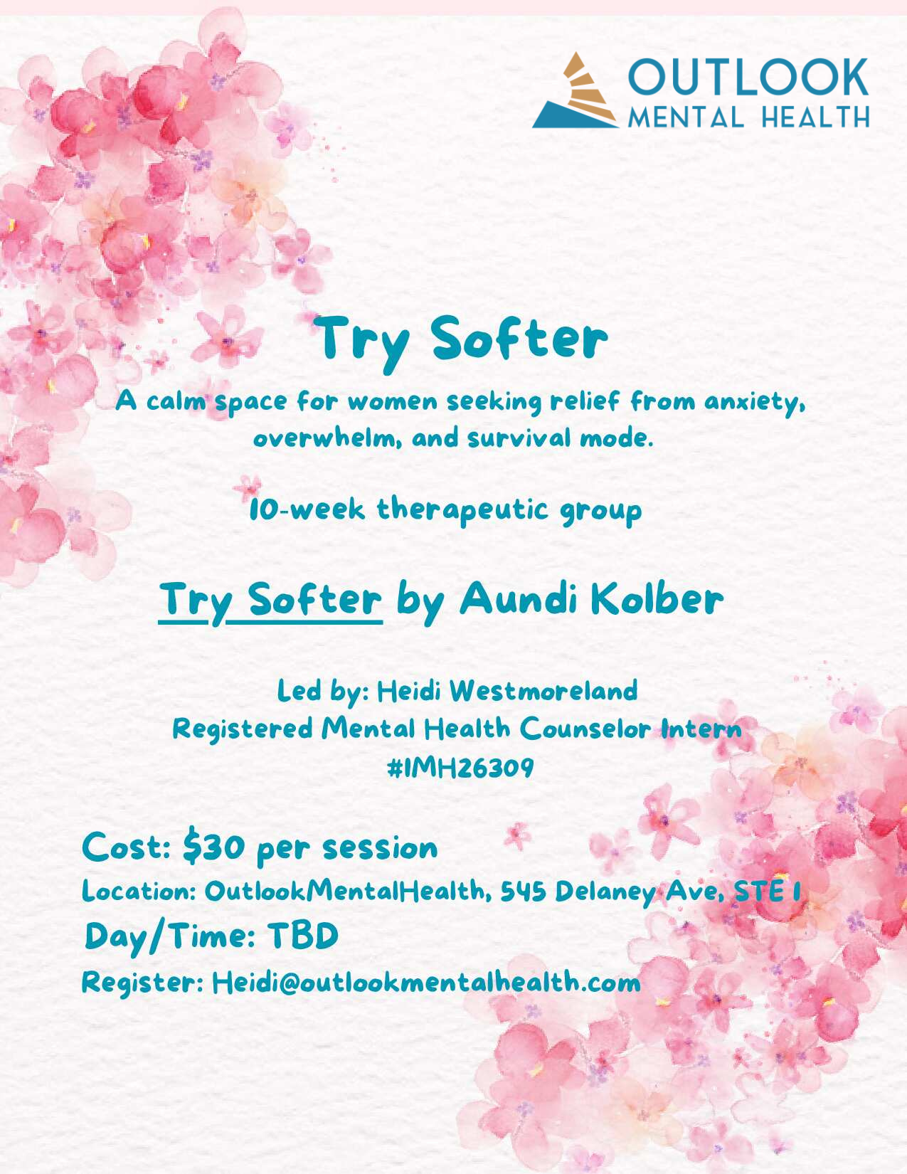 anxiety support group for women flyer