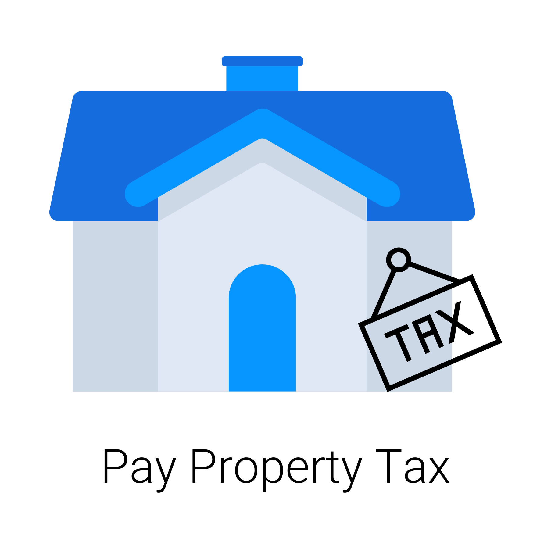 Blue house icon with 