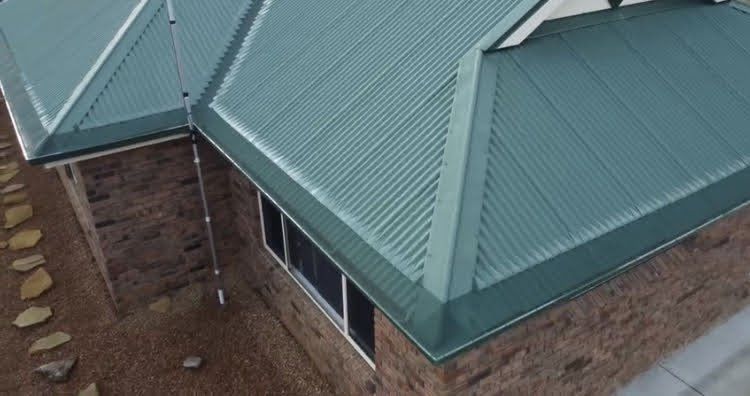 An aerial view ember guard installation