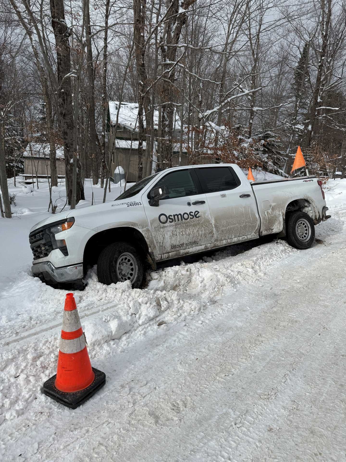 A white pickup truck with 