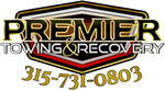 Logo for Premier Towing & Recovery featuring the company name in black and gold text, with the phone number 315-731-0803 below.