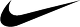 Black Nike swoosh logo on a white background