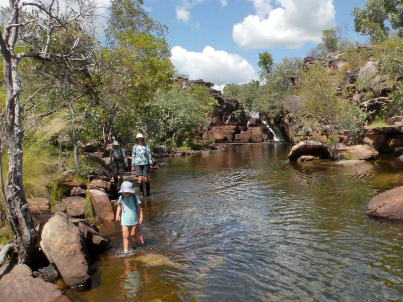 Walking along Baroalba Creek in Kakadu.