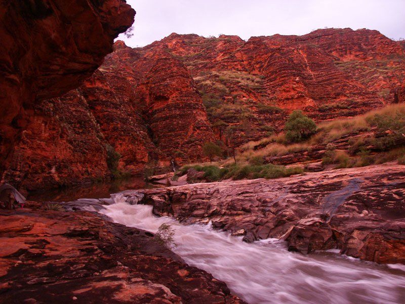 Purnululu/Bungle Bungles, wet season. Sunset at one of our Piccaninny Creek trekking base camps.