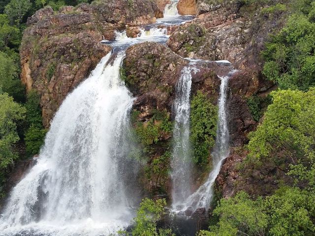 Kakadu, Barramundi Creek, wet season waterfall, view on Willis trek
