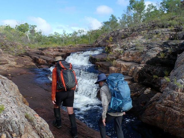 Hiking along Tableland Creek in southern Litchfield in the wet season.