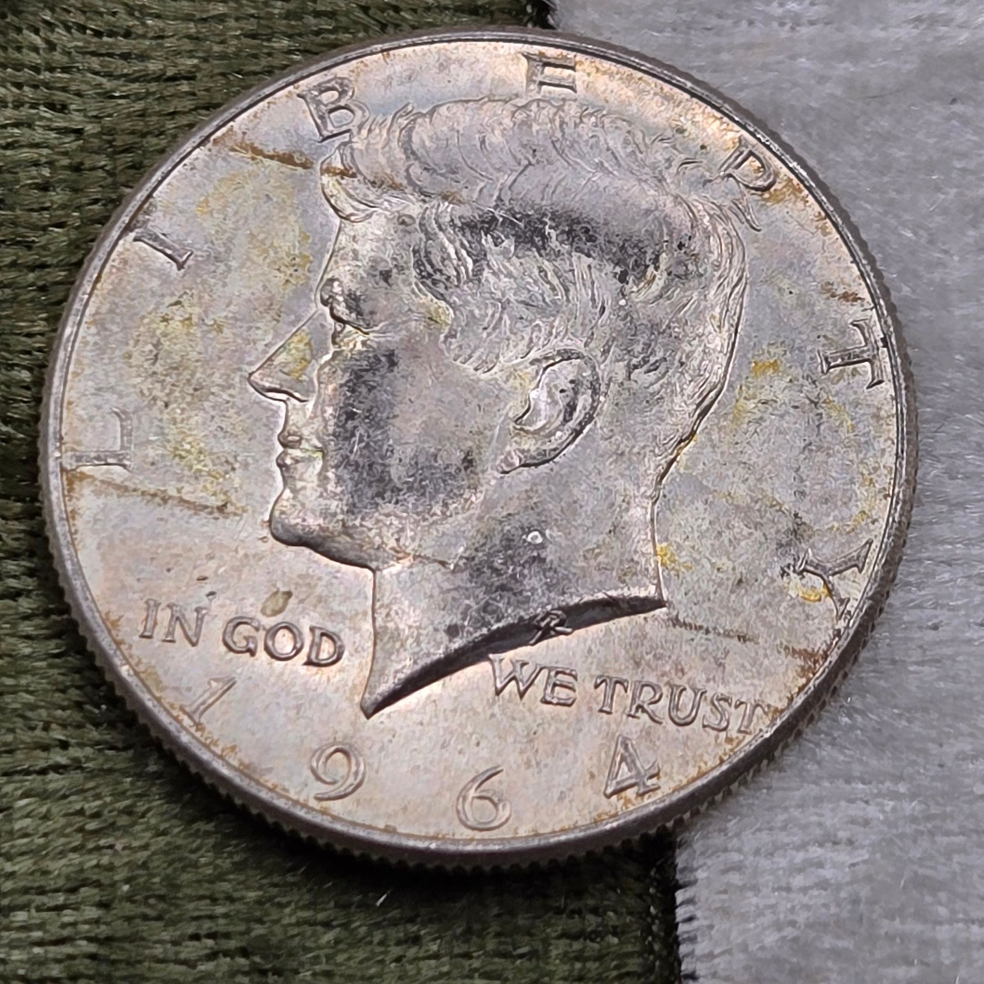1964, 90% Silver Kennedy Half Dollar