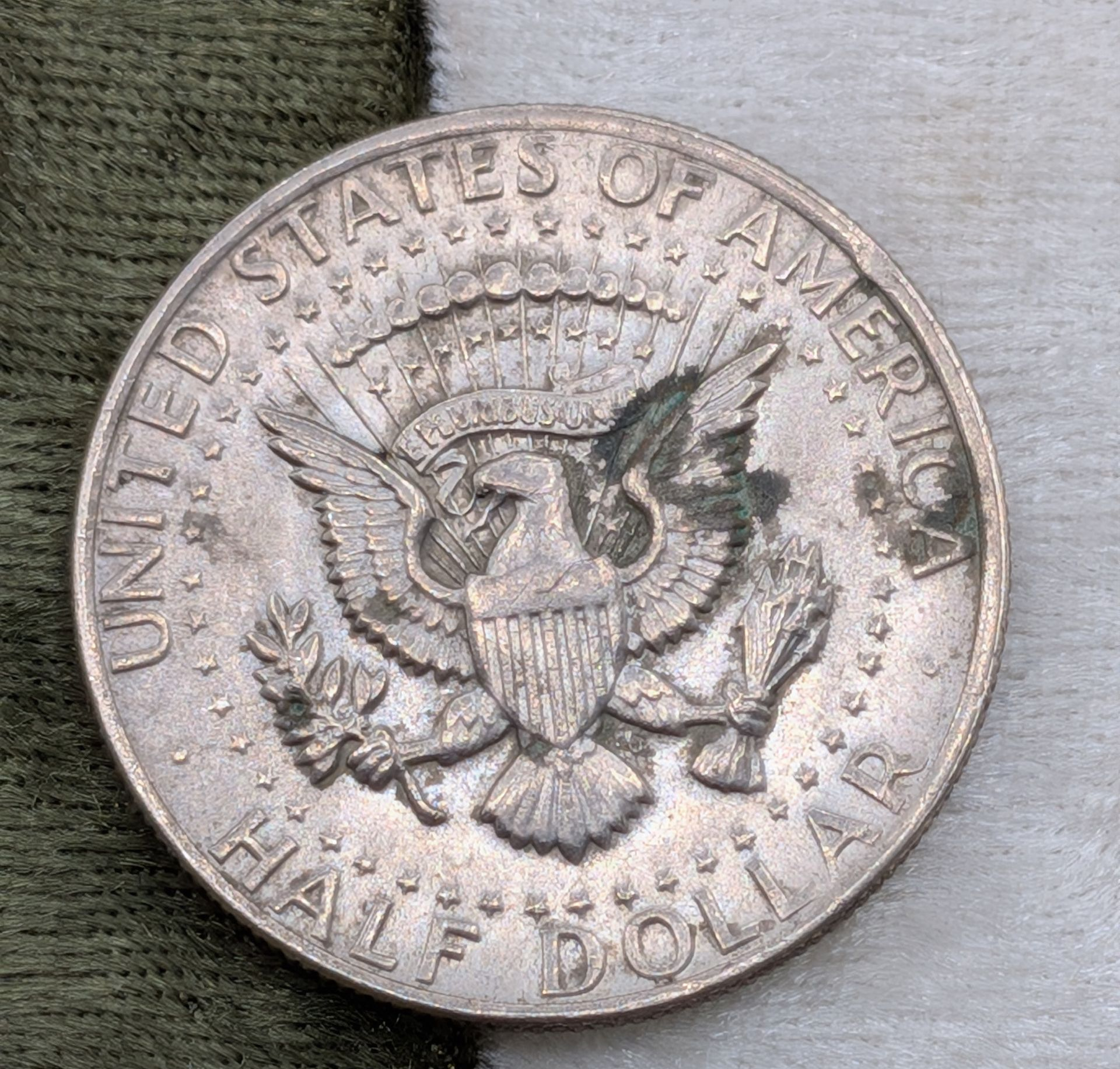 1974 Kennedy Half Dollar with Rim clip