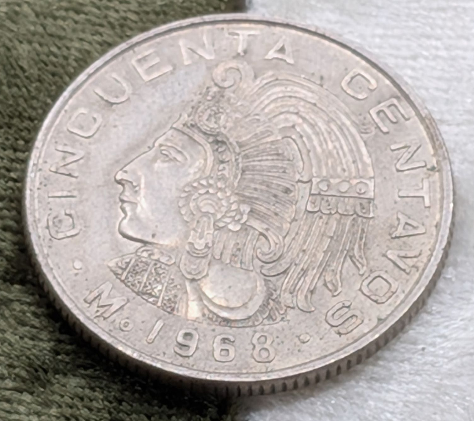 1968 Mexican 50 Centavos coin