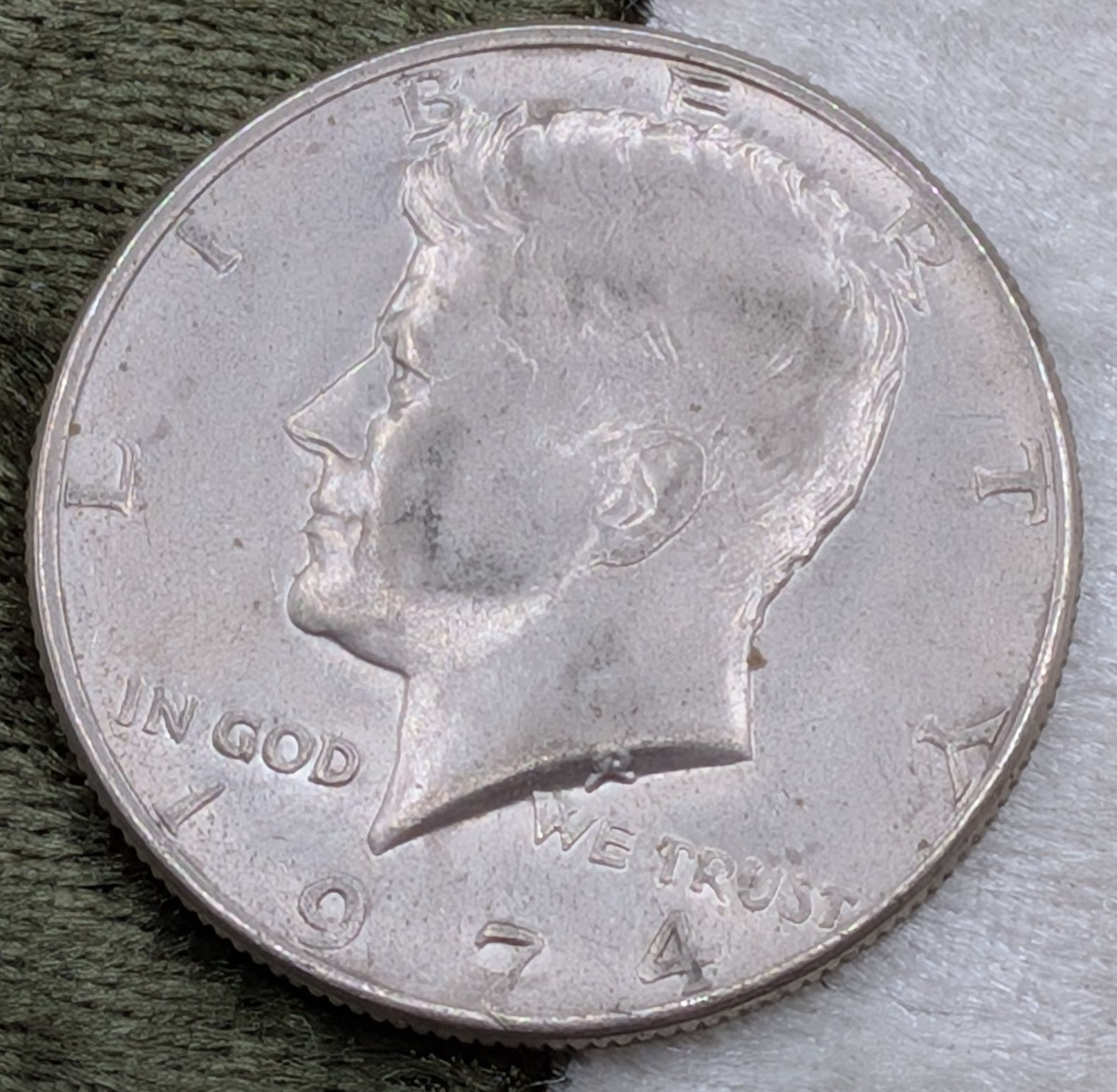 1974 Kennedy Half dollar faintly toned