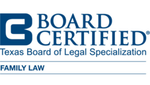 The logo for board certified texas board of legal specialization family law