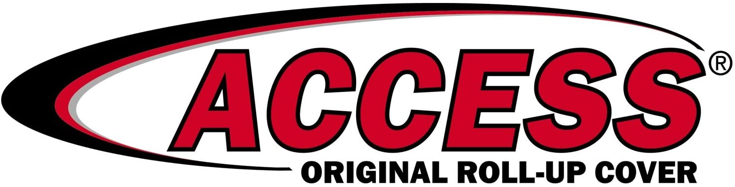 Logo for ACCESS Original Roll-Up Cover, red text inside black oval.