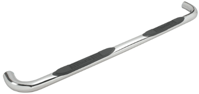 Chrome truck side step with textured foot pads.